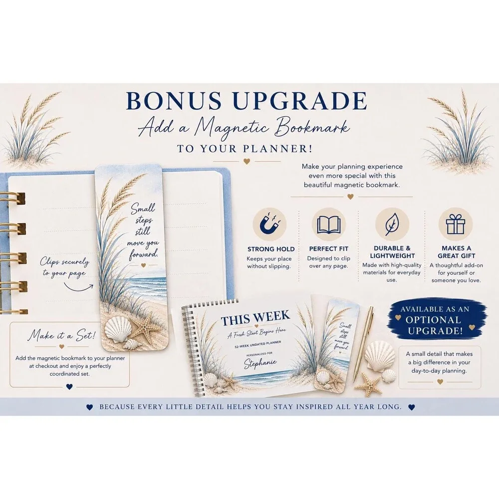 Personalized Weekly Planner Spiral Bound | 52 Week Undated Planner | Personalize